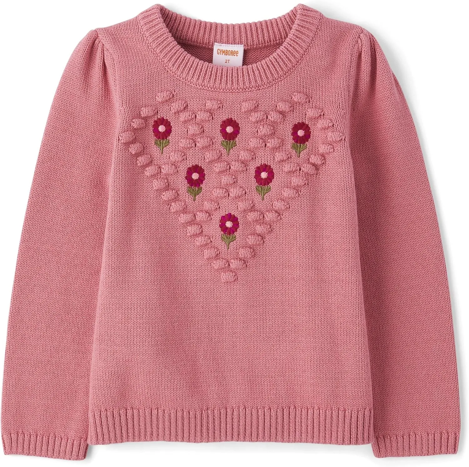 Gymboree Girls' and Toddler Long Sleeve Embroidered Crew Neck Pullover Sweater