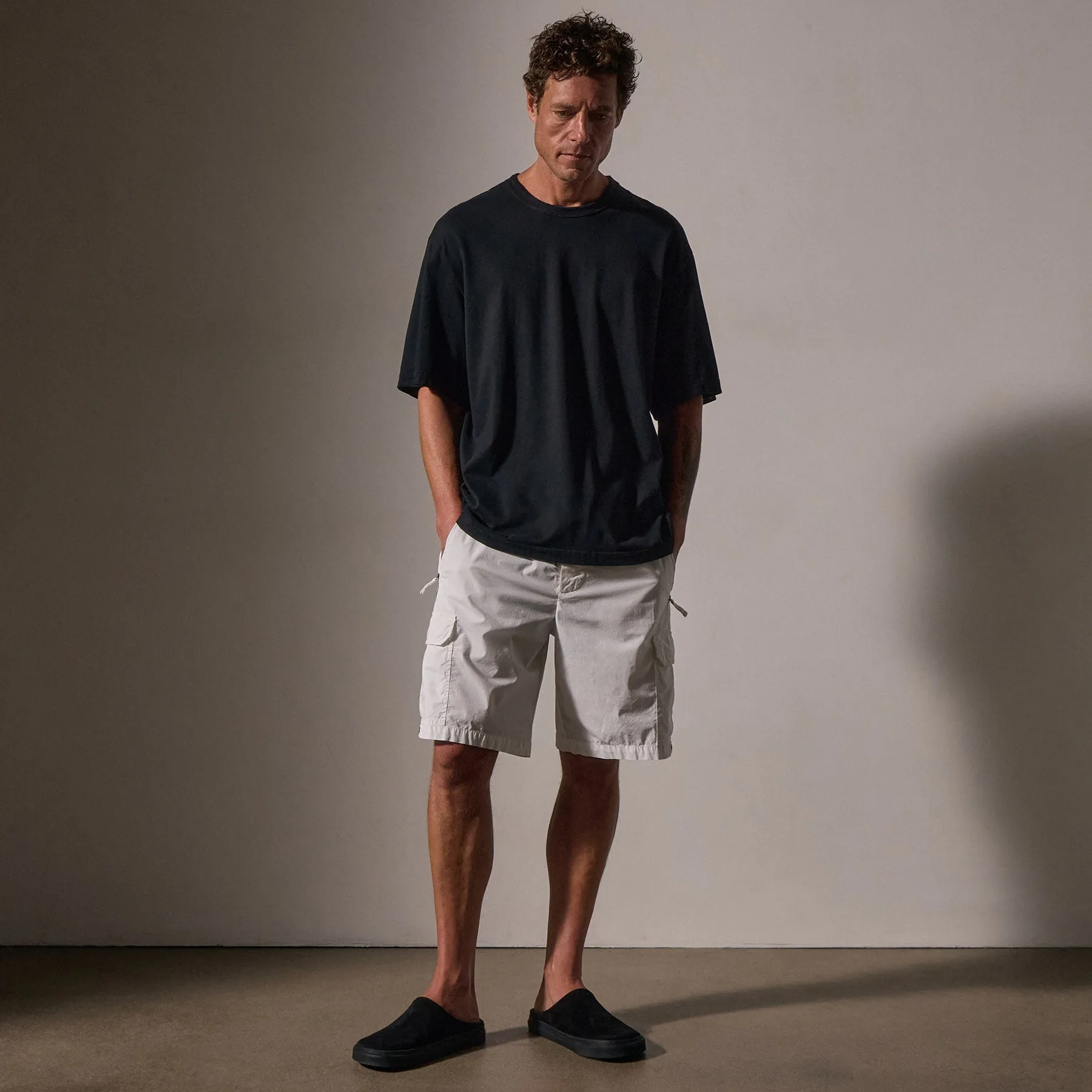 Heavy Luxe Jersey Oversized Crew - Black