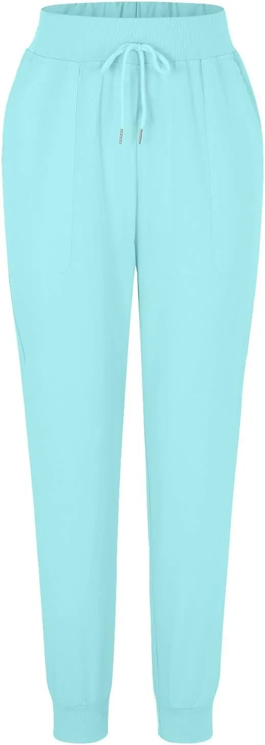 High Waisted Pants For Women Casual Loose Wide Leg Trousers Stretchy Cotton Linen Summer Pull On Boho Sweatpants