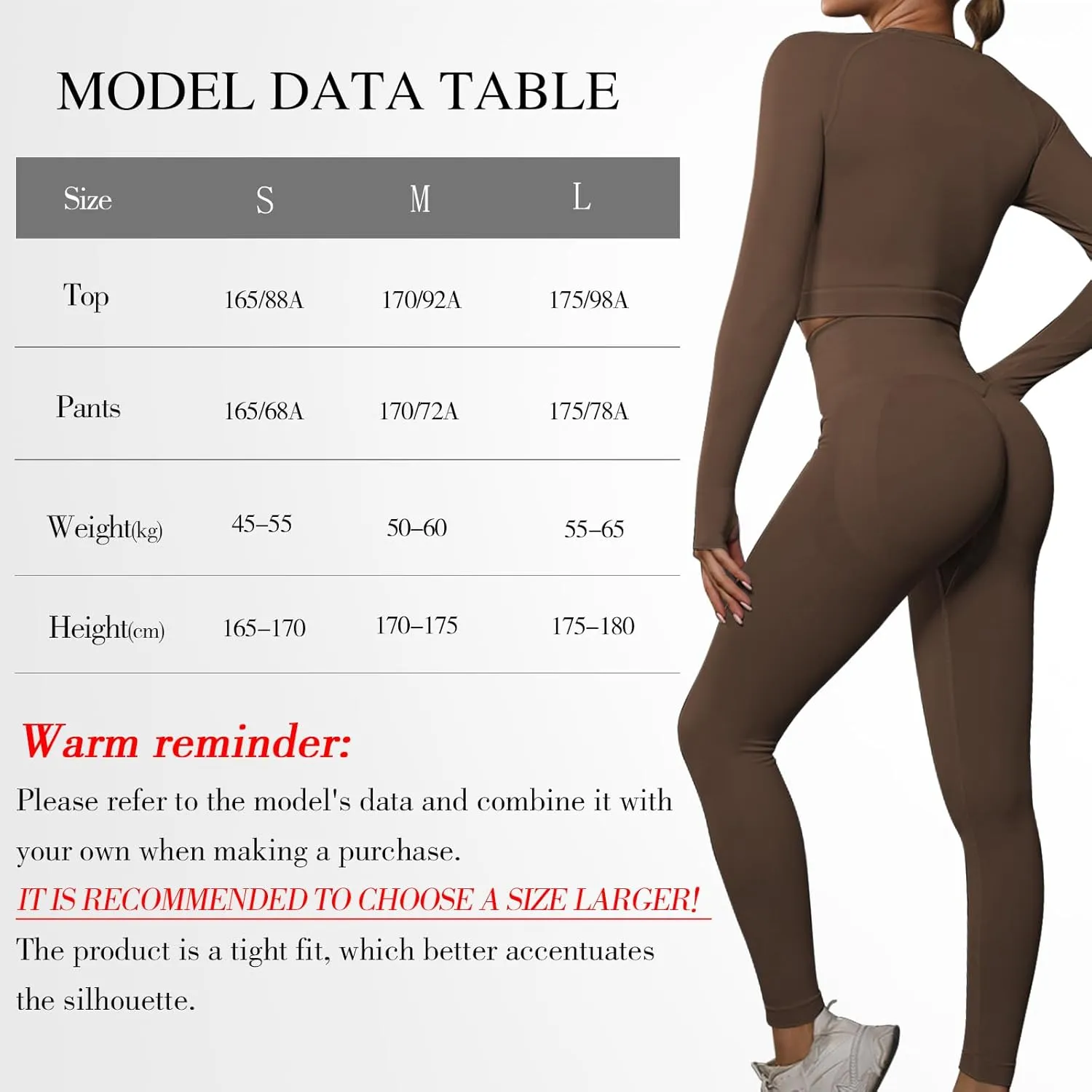 JBT Workout Set for Women Two Pieces for Long Sleeves Workout Sets, Seamless High Waist Leggings for Women