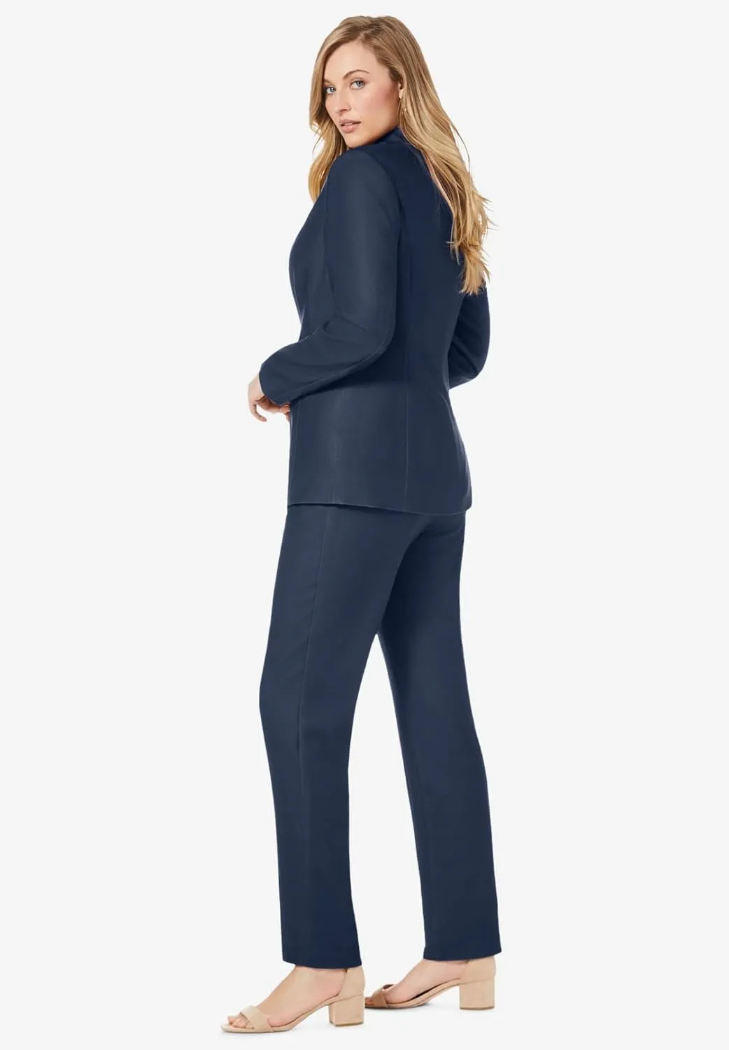 Jessica London Women's Plus Size Two Piece Single Breasted Pant Suit Set
