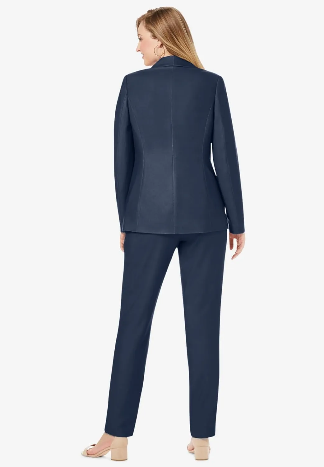 Jessica London Women's Plus Size Two Piece Single Breasted Pant Suit Set