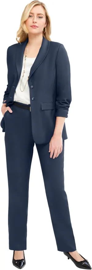 Jessica London Women's Plus Size Two Piece Single Breasted Pant Suit Set