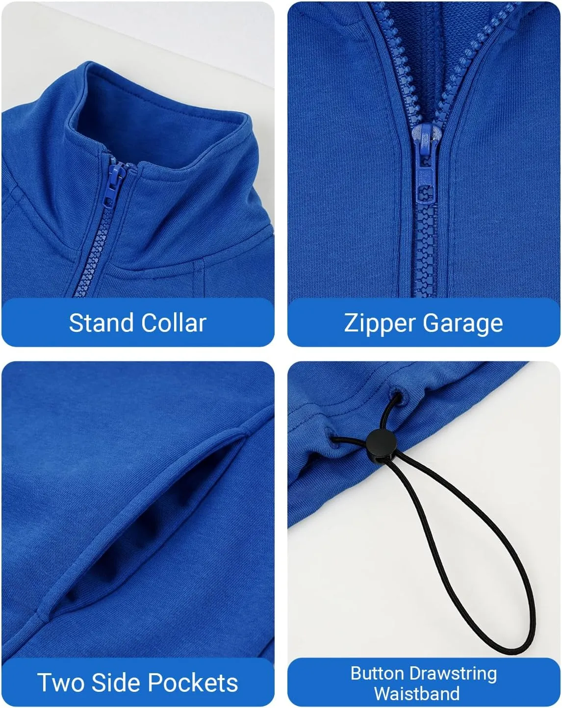 JiAmy Girls Hoodies Sweatshirts with Pocket, Fleece Warm Half Zipper Crop Tops Long Sleeve Sweater for Teen Girls 5-12 Years