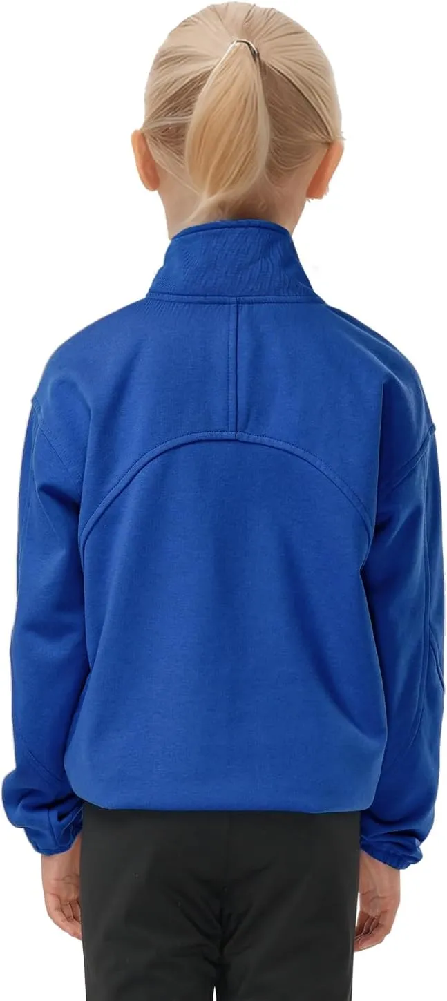 JiAmy Girls Hoodies Sweatshirts with Pocket, Fleece Warm Half Zipper Crop Tops Long Sleeve Sweater for Teen Girls 5-12 Years