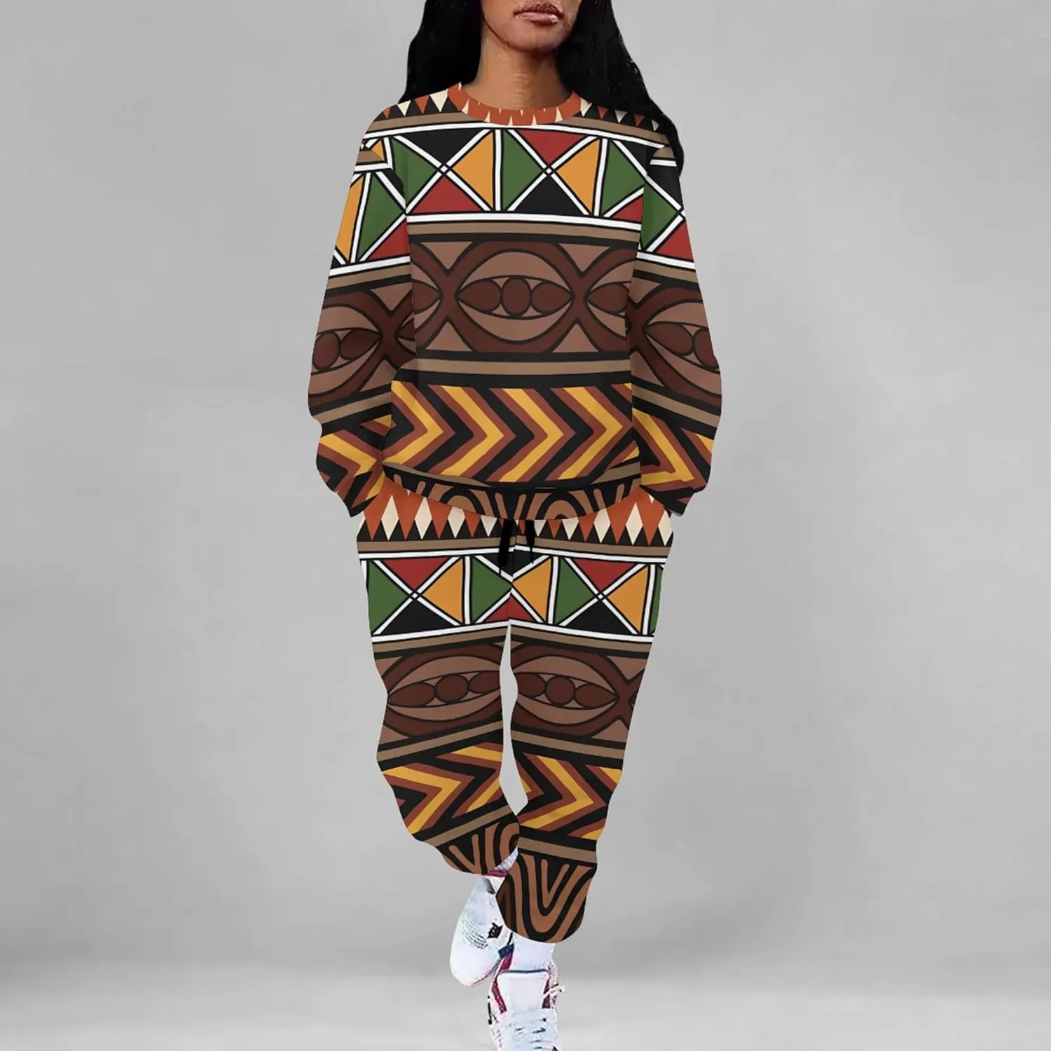 Jogger Sets for Women 2 Piece Sweatsuit Outfits Casual Long Sleeve Pullover Tops and Wide Leg Pants Lounge Sets Tracksuits