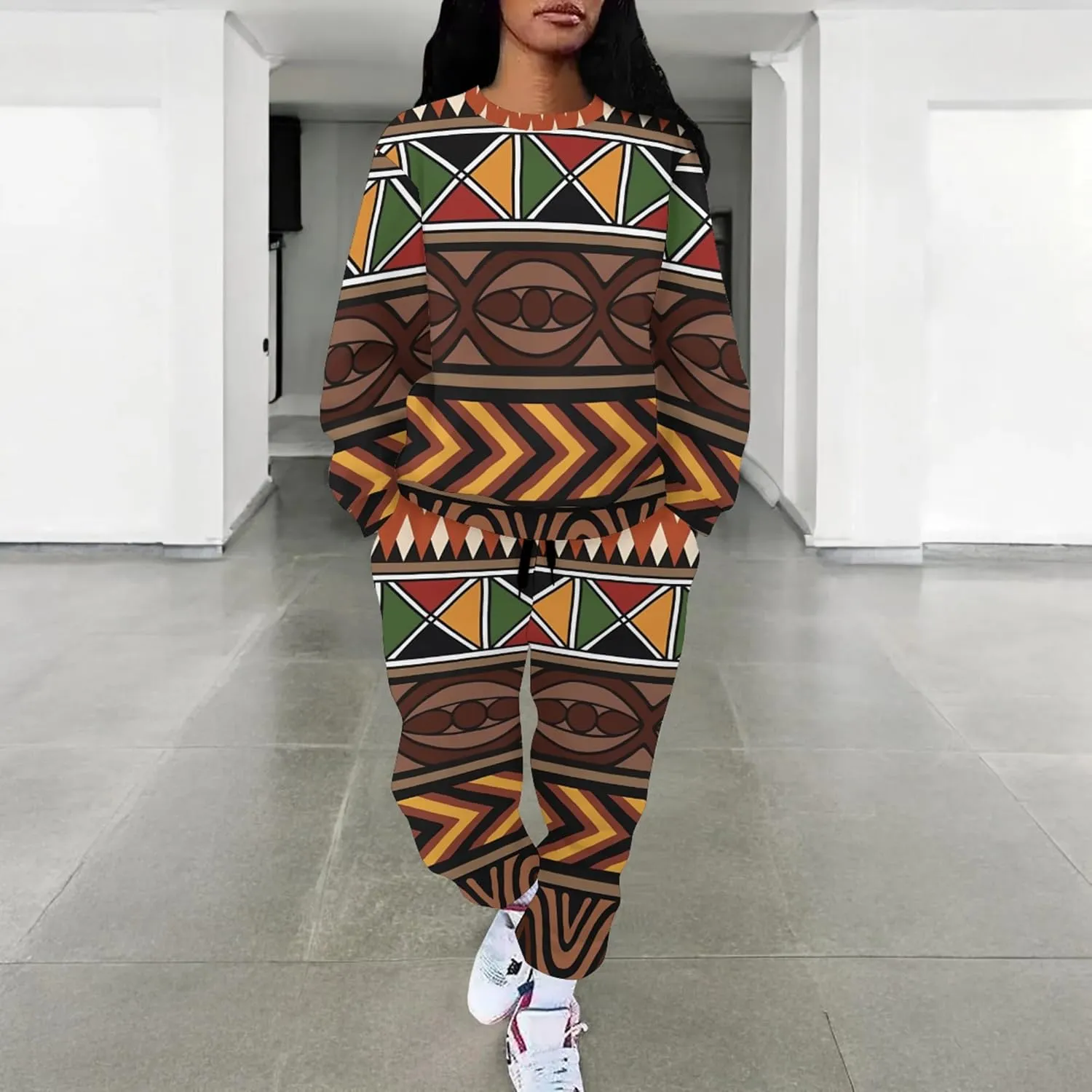 Jogger Sets for Women 2 Piece Sweatsuit Outfits Casual Long Sleeve Pullover Tops and Wide Leg Pants Lounge Sets Tracksuits