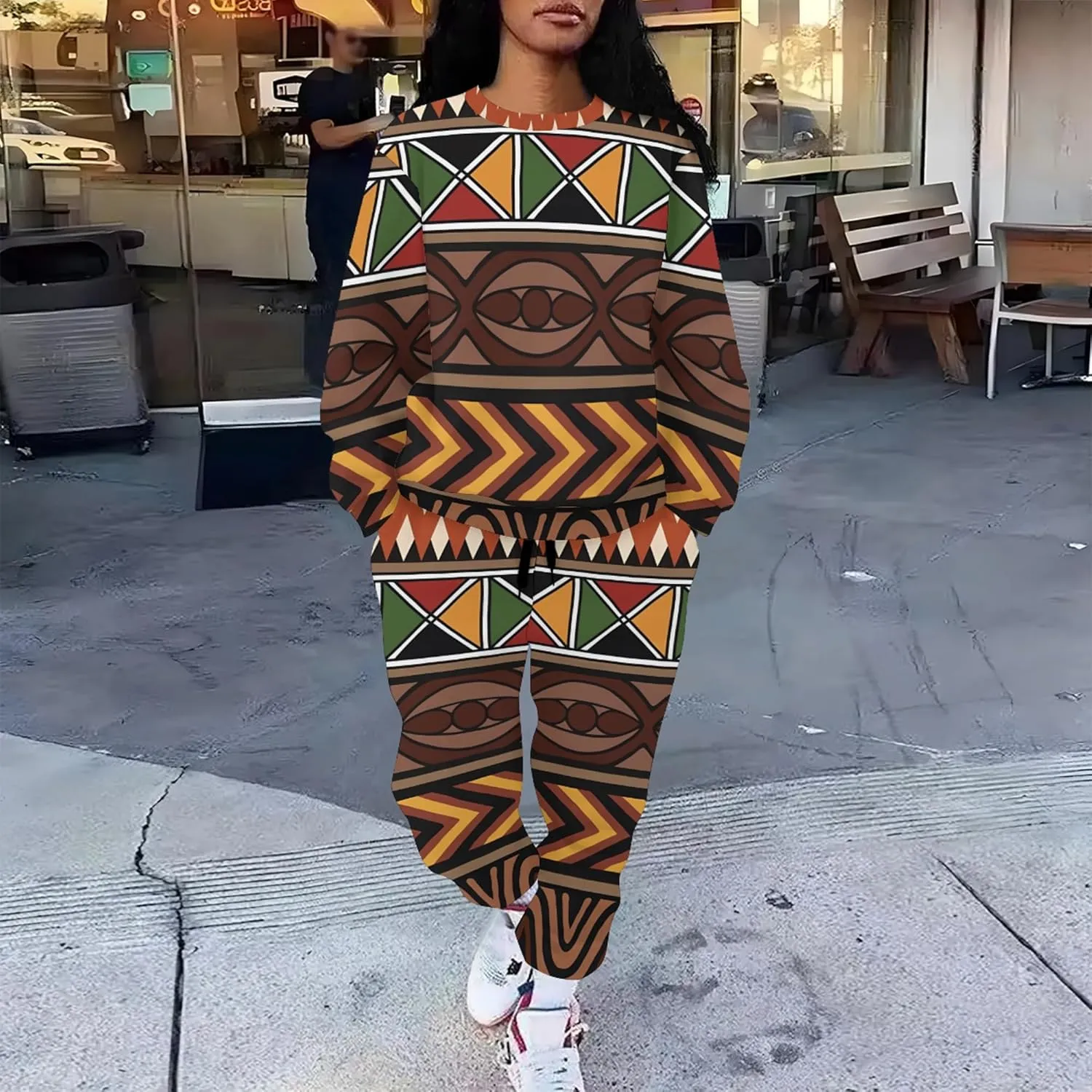 Jogger Sets for Women 2 Piece Sweatsuit Outfits Casual Long Sleeve Pullover Tops and Wide Leg Pants Lounge Sets Tracksuits