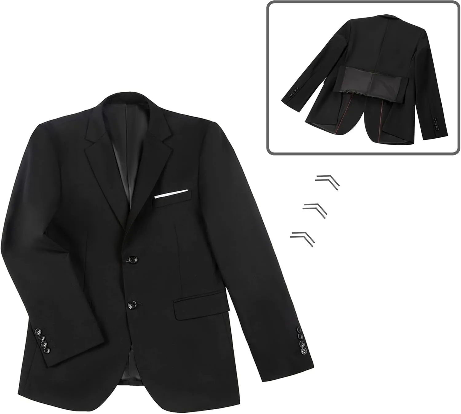 JPF Men's 2 Piece Slim Fit Suit Set, Two Button Solid Jacket Pants with Tie Suits for Men