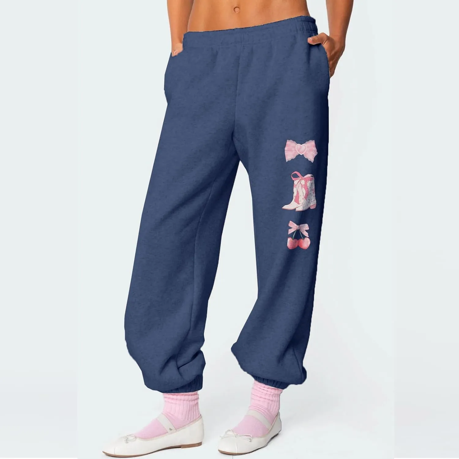 KMBANGI Women Bow 2 Piece Sweatsuit Sets Oversized Hoodie Wide Leg Sweatpants Y2k Sweat Sets Outfits Tracksuit