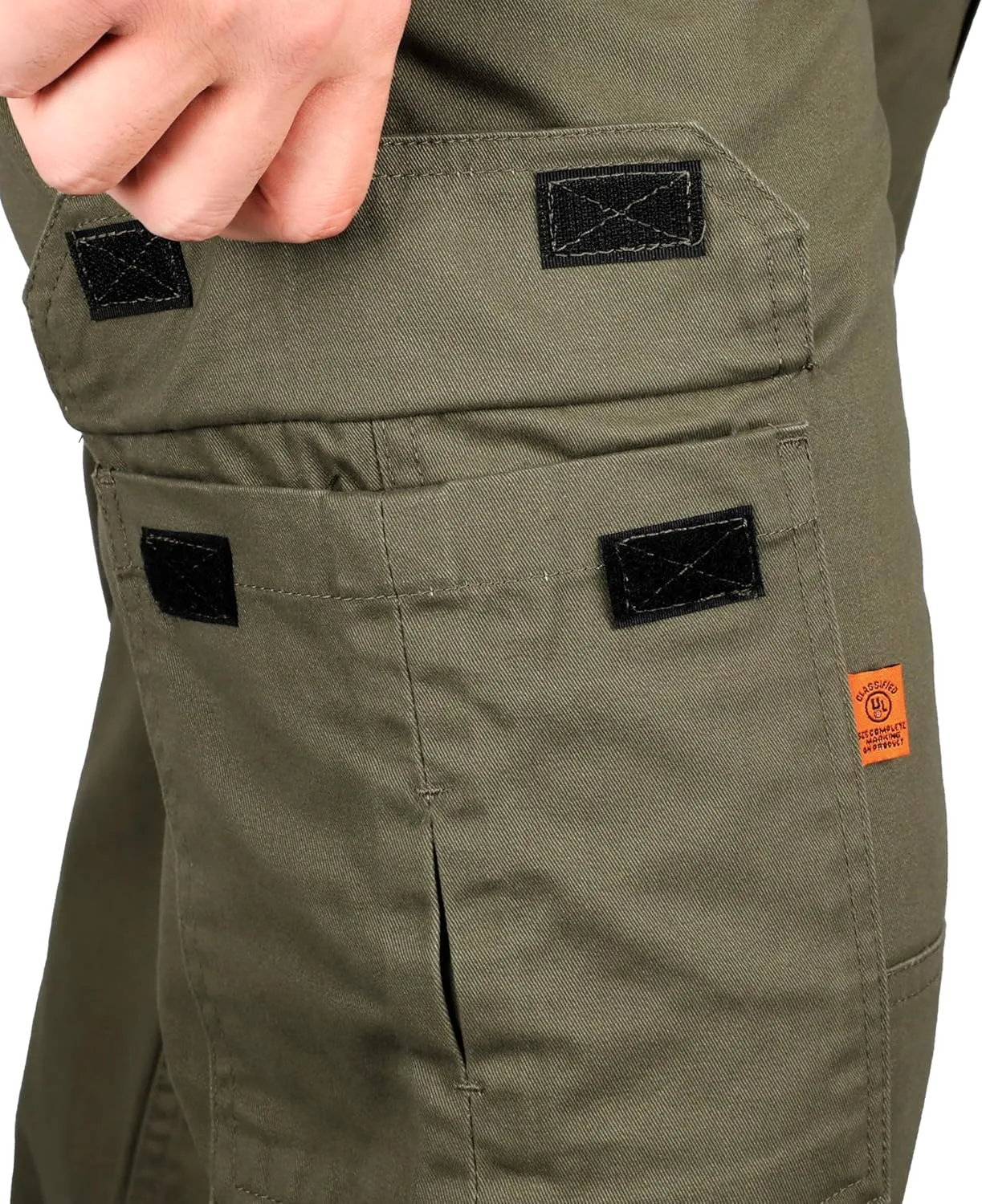 KONRECO FR Pants for Men Cargo Pockets Flame Resistant 7.5oz 100% Cotton Elastic Waist Work Pants