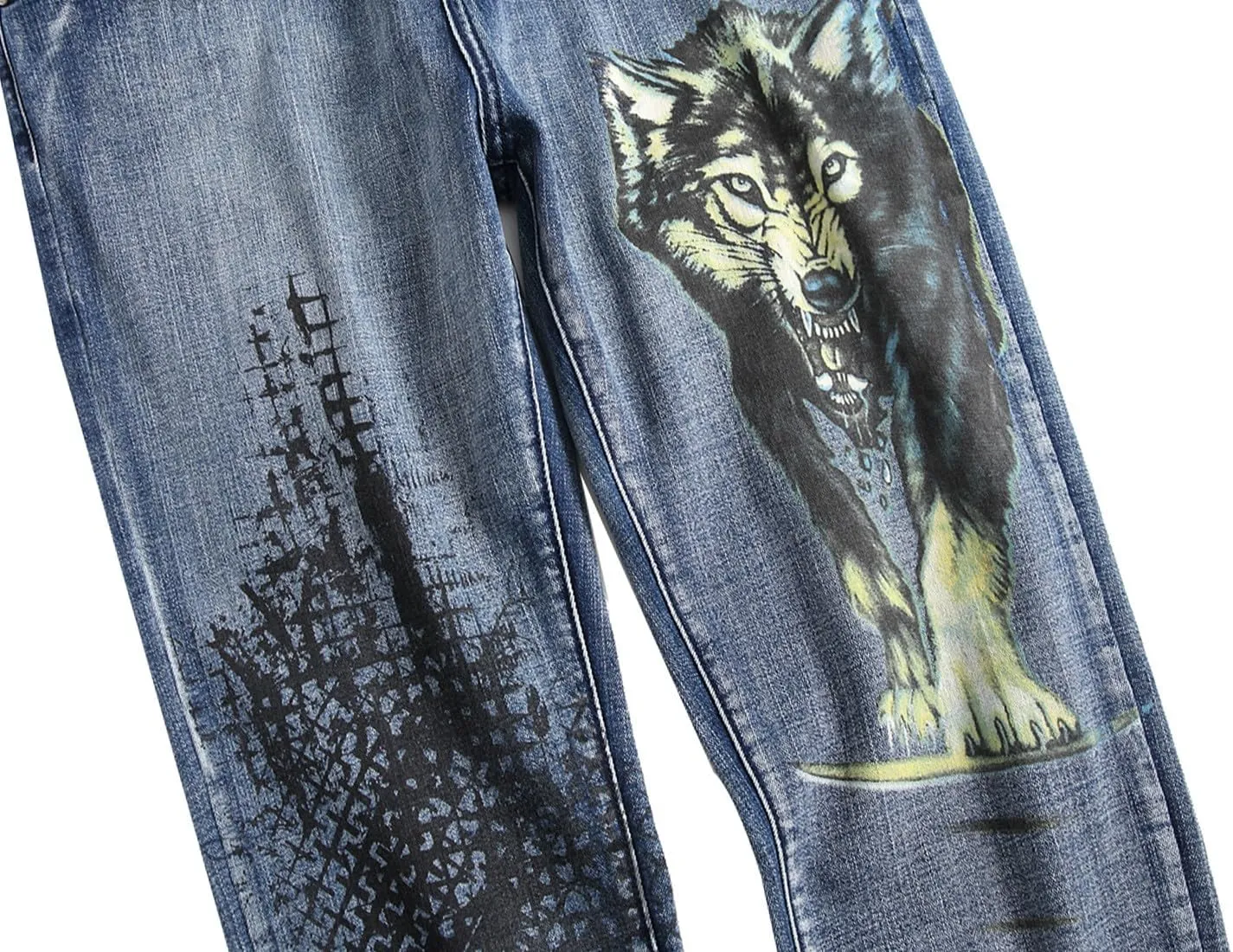 LAMKUKU Men's Ripped Jeans Slim Fit Casual Distressed Denim Pants