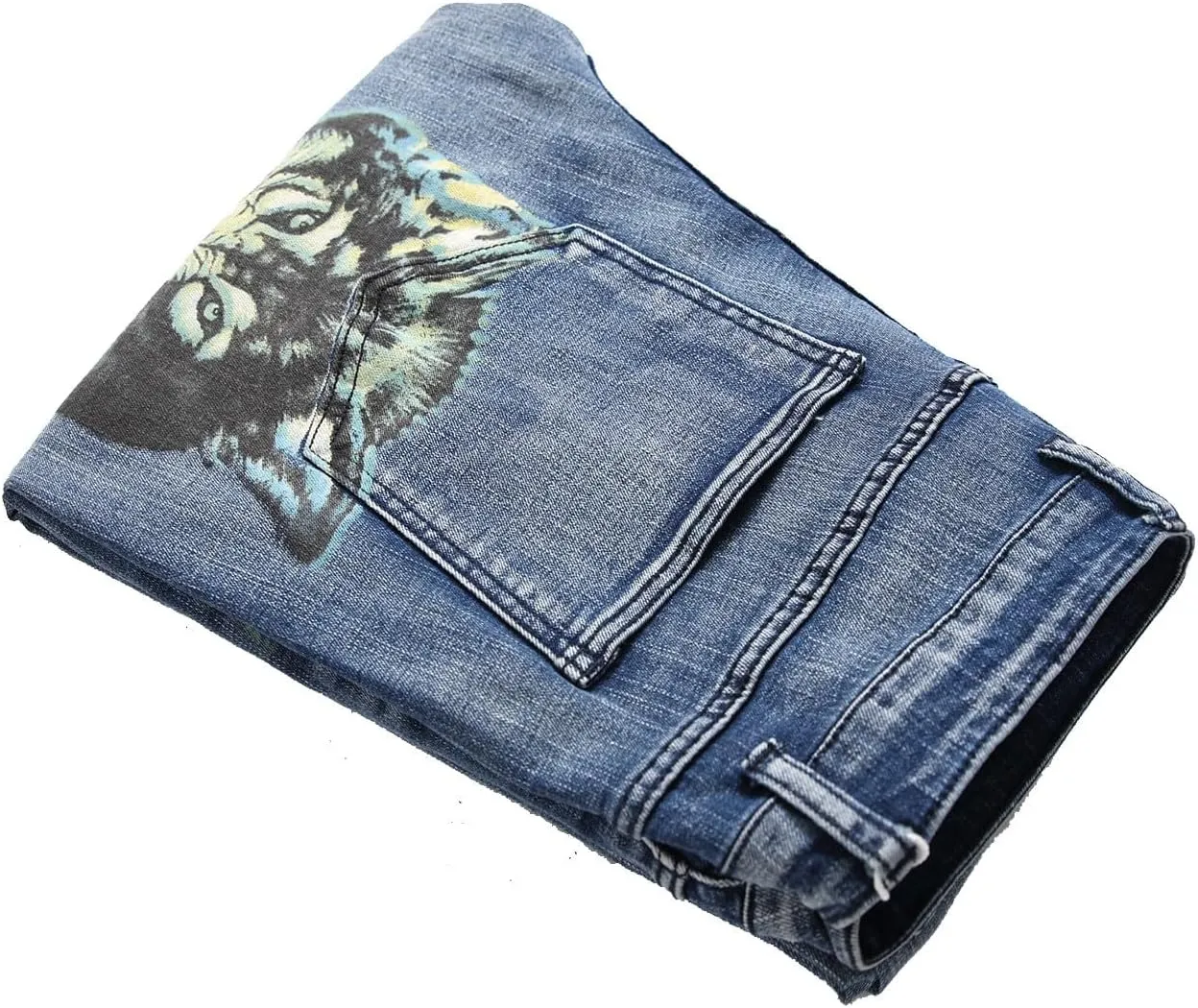 LAMKUKU Men's Ripped Jeans Slim Fit Casual Distressed Denim Pants
