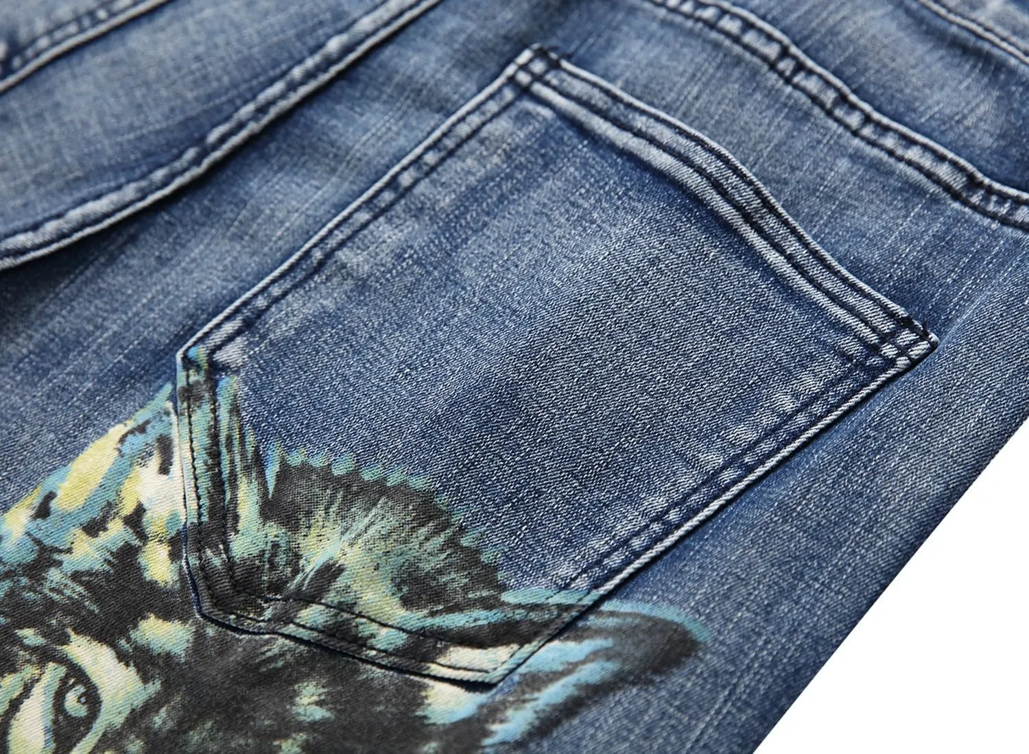 LAMKUKU Men's Ripped Jeans Slim Fit Casual Distressed Denim Pants