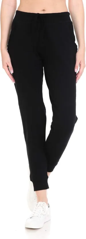 Leggings Depot Women's Cotton Jogger Sweatpants French Terry Yoga Pants with Pockets