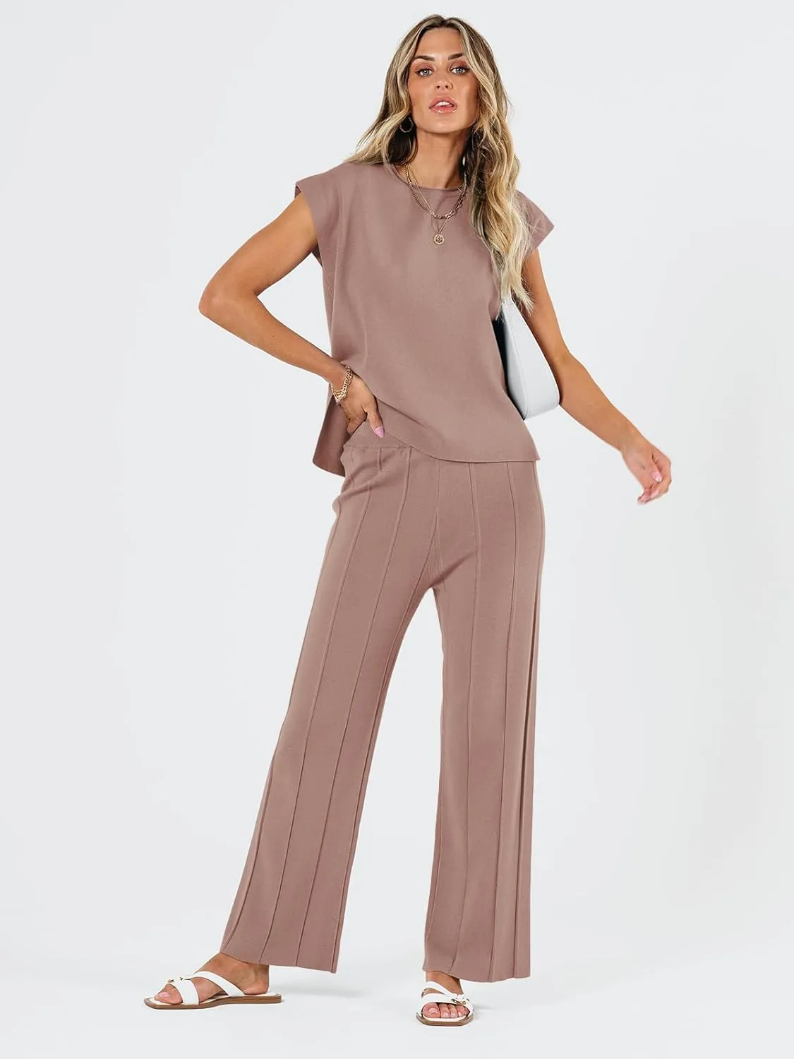 LILLUSORY 2 Piece Sets for Women Summer Vacation 2025 Lounge Outfits Matching Two Pcs Spring Knit Tracksuits Sweat Suits