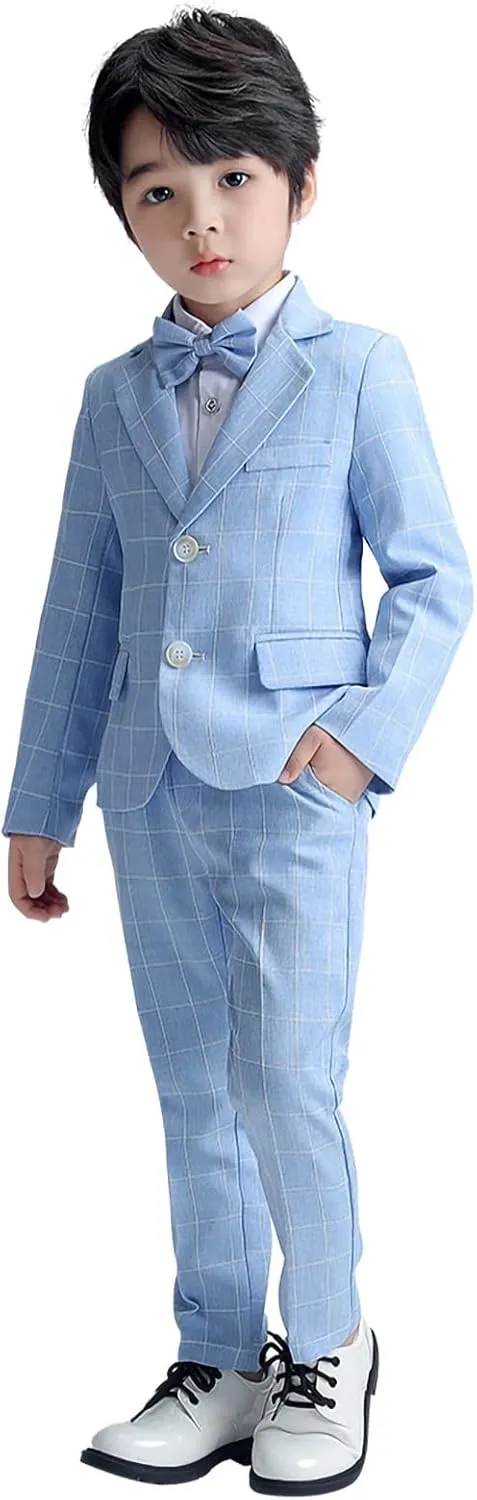 LOLANTA Boys Suit Wedding Ring Bearer Outfit Kids Suit Set, Blazer Pants Bow Tie Dress Clothes Formal Wear