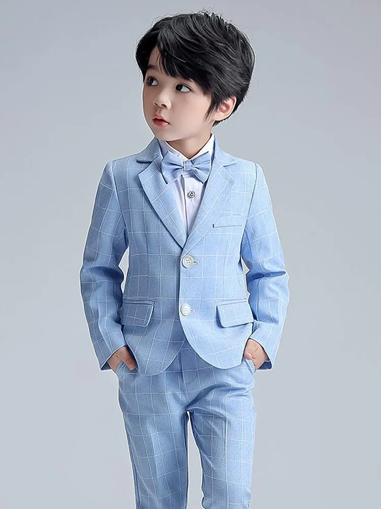 LOLANTA Boys Suit Wedding Ring Bearer Outfit Kids Suit Set, Blazer Pants Bow Tie Dress Clothes Formal Wear