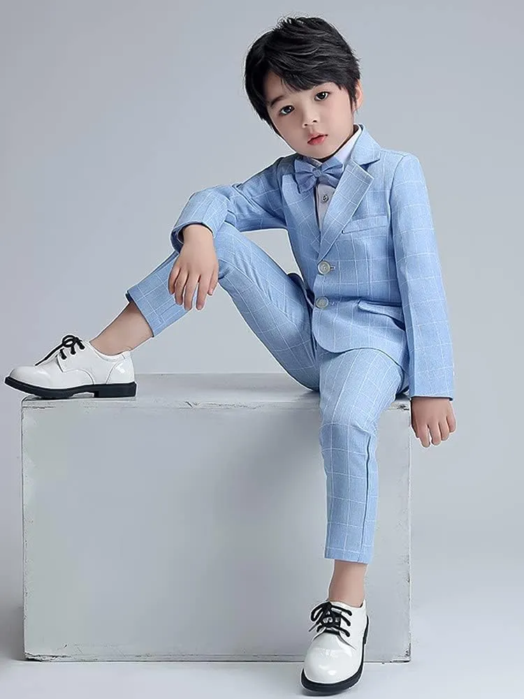 LOLANTA Boys Suit Wedding Ring Bearer Outfit Kids Suit Set, Blazer Pants Bow Tie Dress Clothes Formal Wear