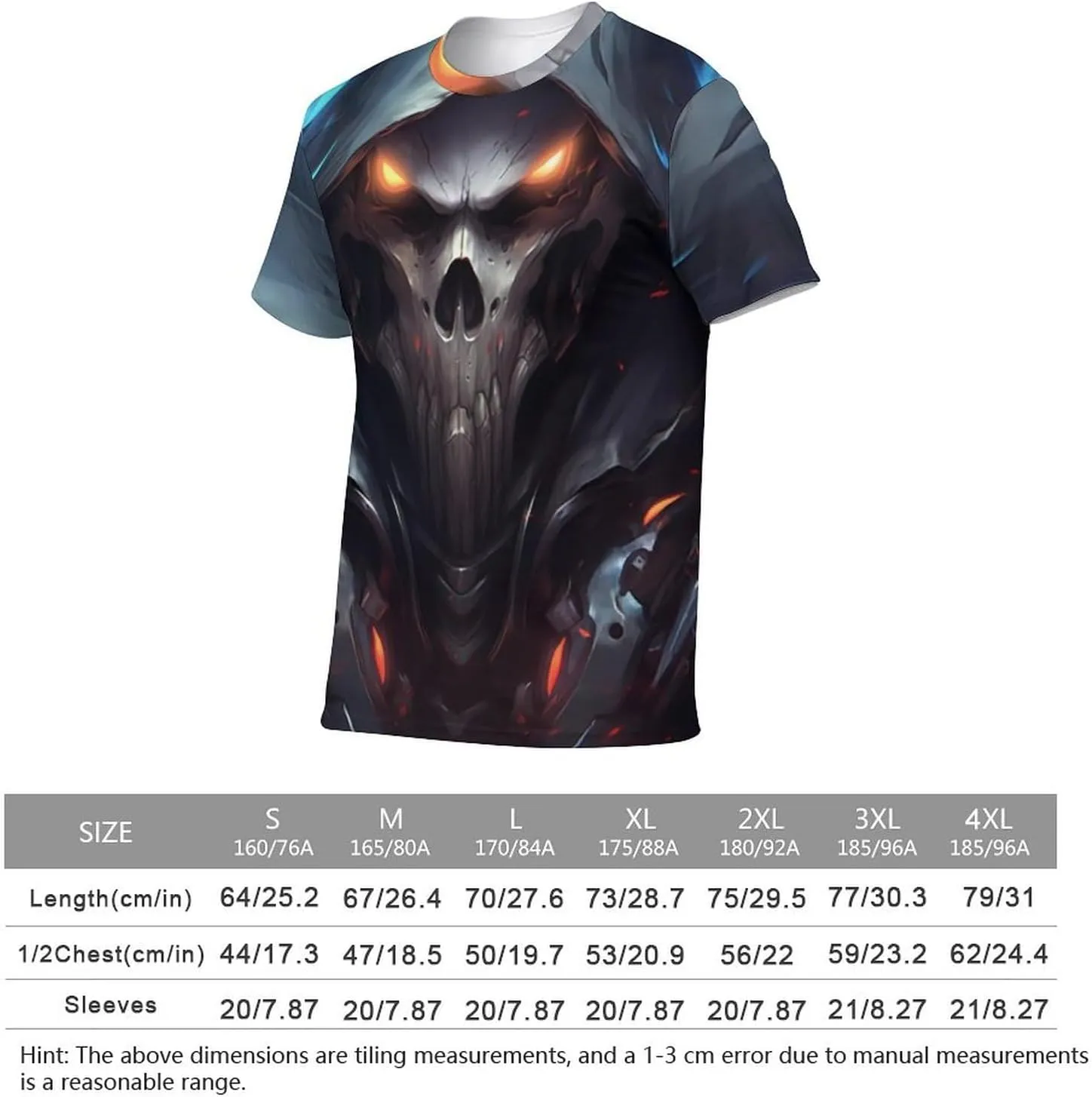 MARSVOVO Men's Grim Reaper Skull Print Tee Shirt Novelty Western T-Shirt for Men Casual Short Sleeve Crew Neck Tops