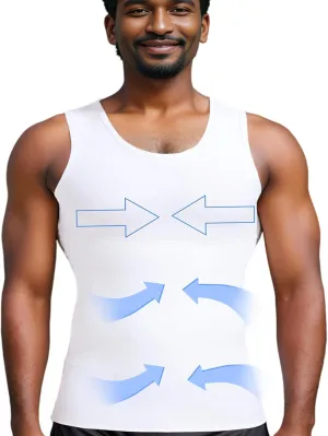 Men Slimming Tummy Control Chest Compression Hide Gynecomastia Undershirt Shapewear