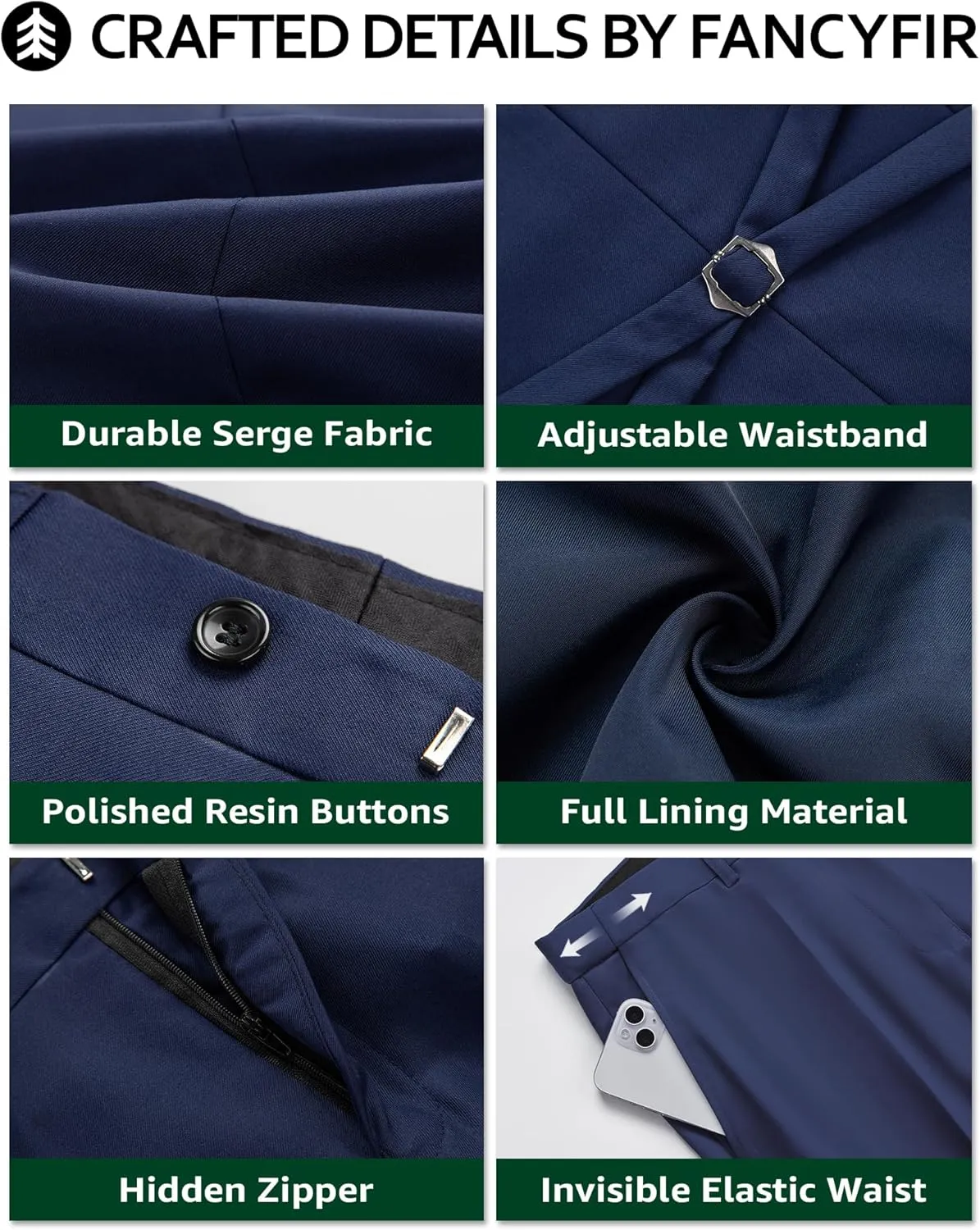 Men's 2-Piece Suit, Vest Pants Set for Men, Casual Waistcoat Trouser with Tie for Prom Wedding Homecoming