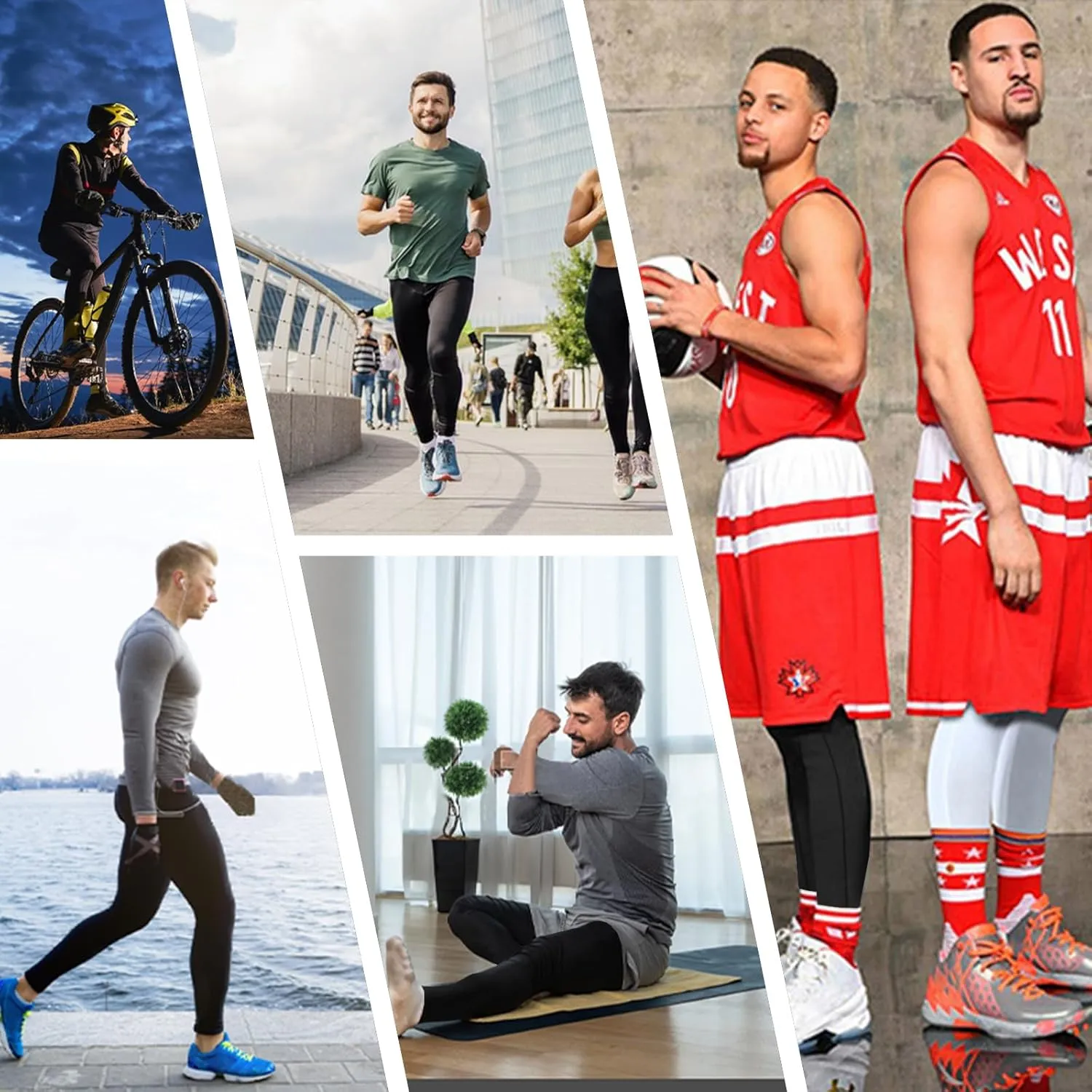 Mens Compression Pants, Leggings Running Tights Workout Base Layer for Basketball Sports Athletic Gym Soccer