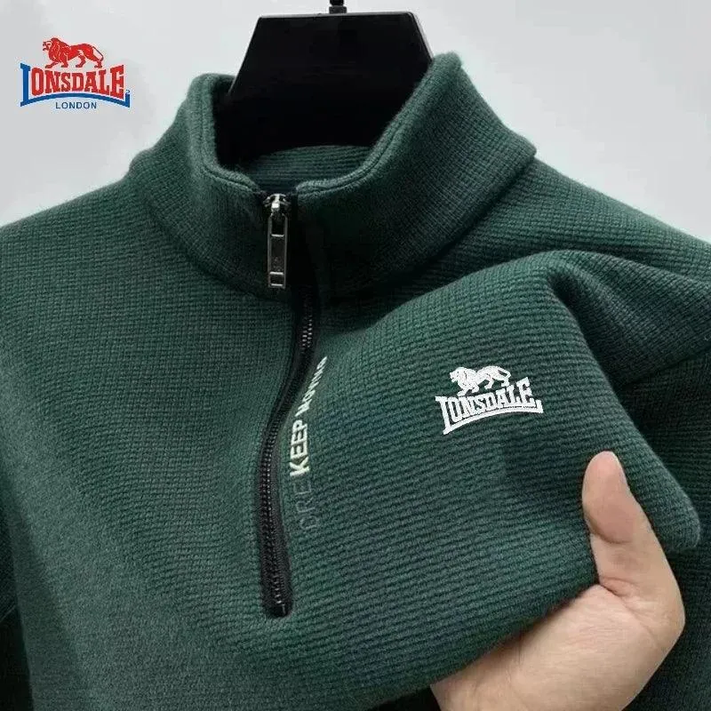 Men’s High-End Embroidered Plush & Thick Standing Collar Hooded Jacket