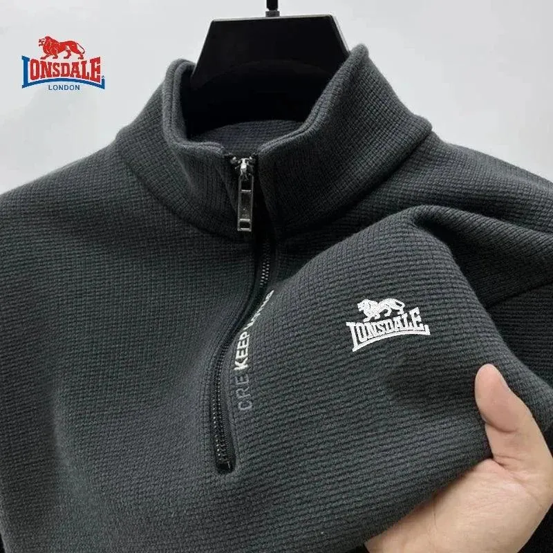 Men’s High-End Embroidered Plush & Thick Standing Collar Hooded Jacket