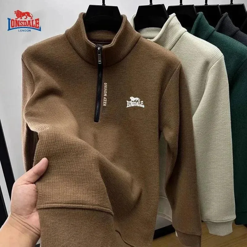 Men’s High-End Embroidered Plush & Thick Standing Collar Hooded Jacket