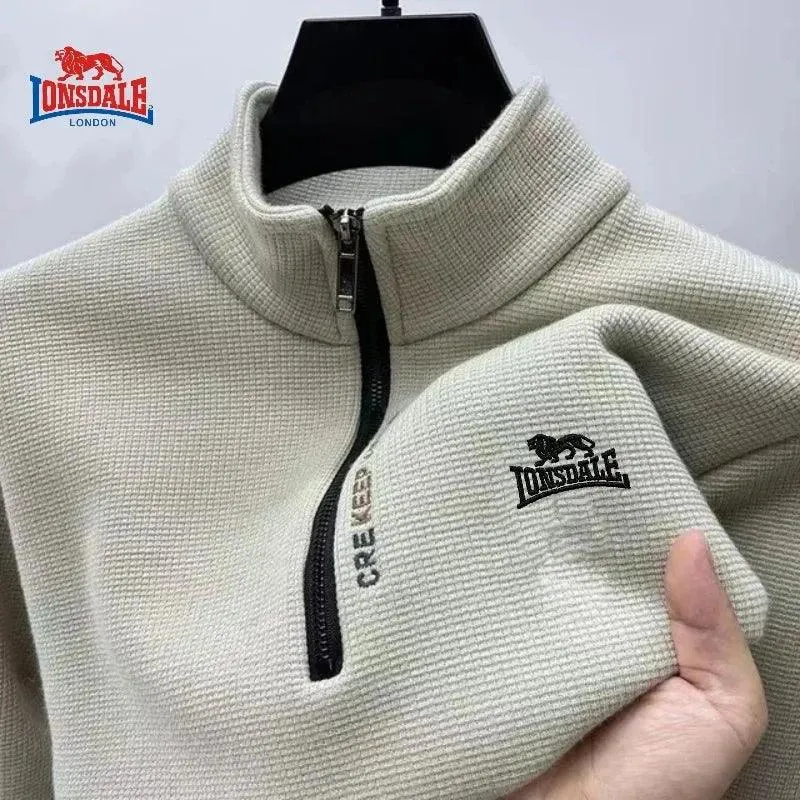 Men’s High-End Embroidered Plush & Thick Standing Collar Hooded Jacket