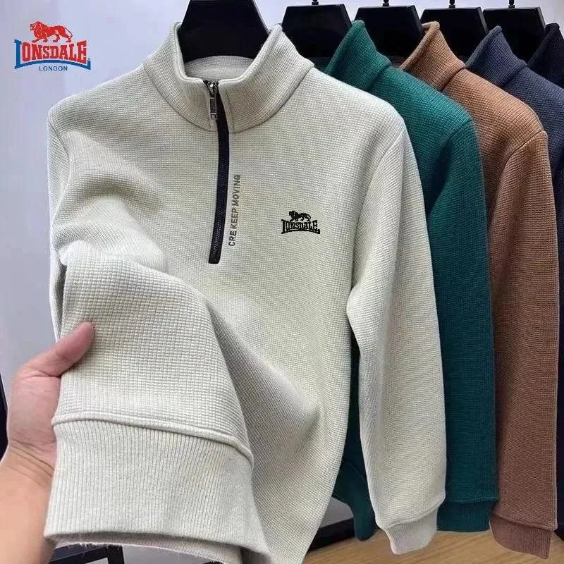 Men’s High-End Embroidered Plush & Thick Standing Collar Hooded Jacket