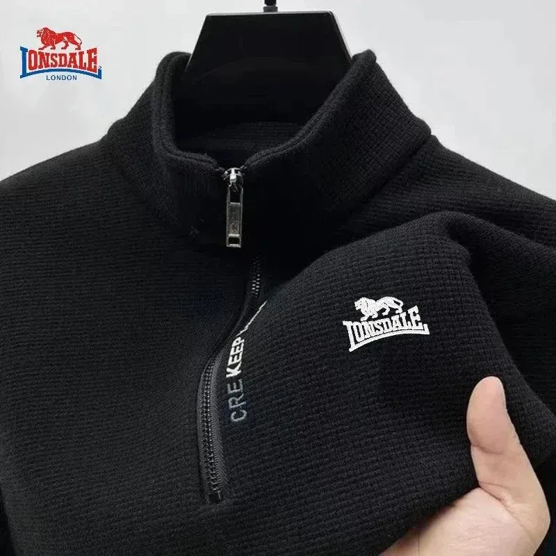 Men’s High-End Embroidered Plush & Thick Standing Collar Hooded Jacket