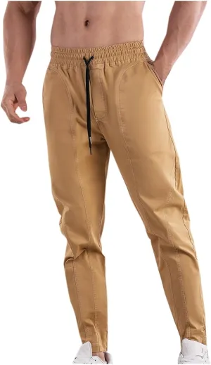 Mens Sports Pants Casual Slim Fit Elastic Waist Sweatpants for Men Outdoor Work Athletic Gym Running Joggers