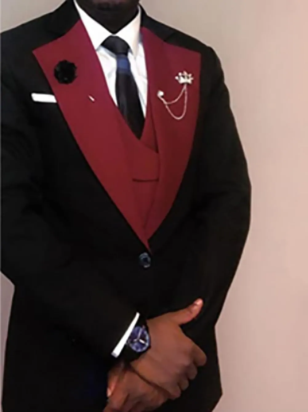 Men's Suit Slim Fit - 3 Piece Suits for Men One Button Blazer Wedding Party Prom Jacket Vest & Pants Set