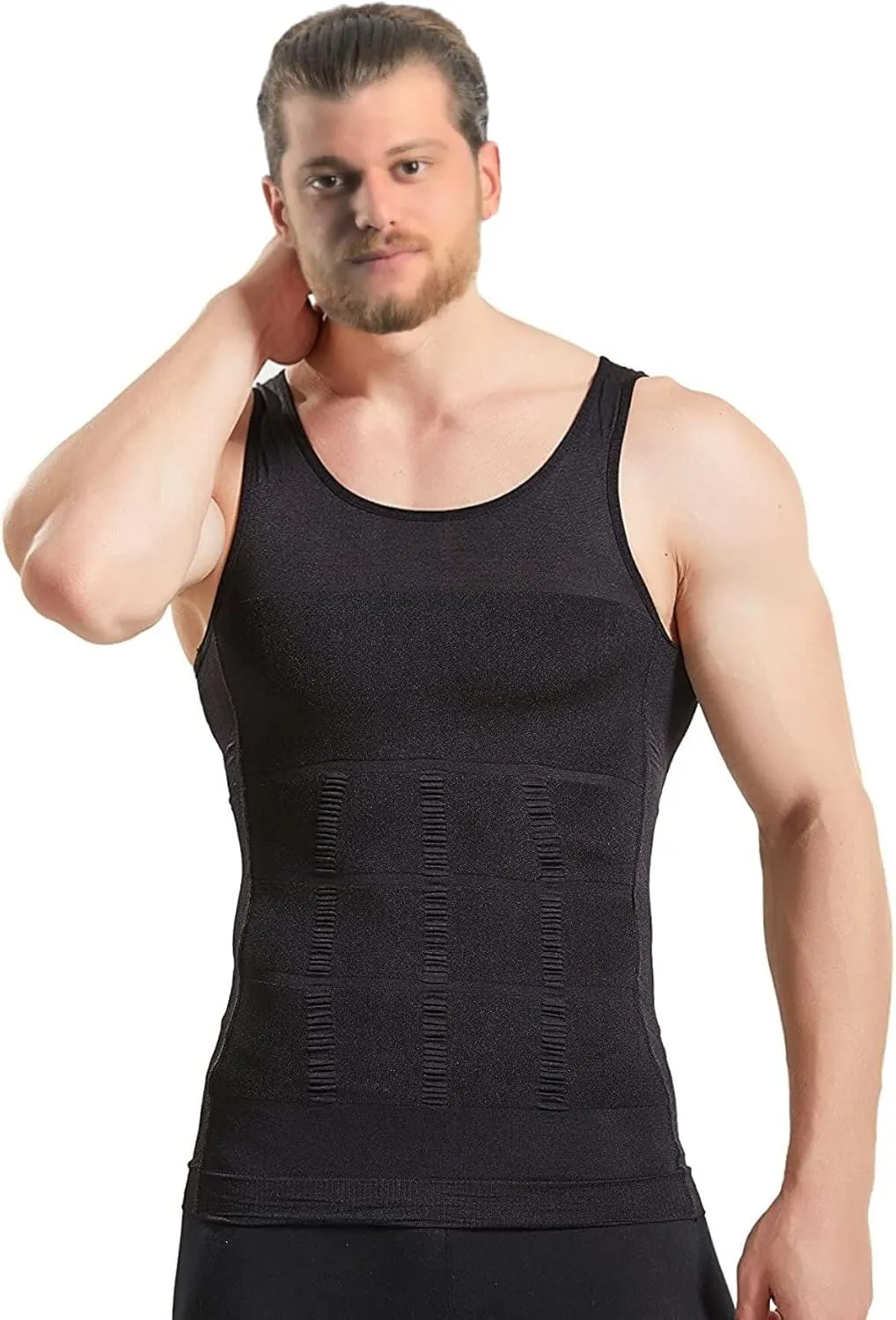 Mistirik Compression Shirts for Men - Mens Slimming Body Shaper Vest - Tight Tank Top for Men - Compression Shirt Tank Top