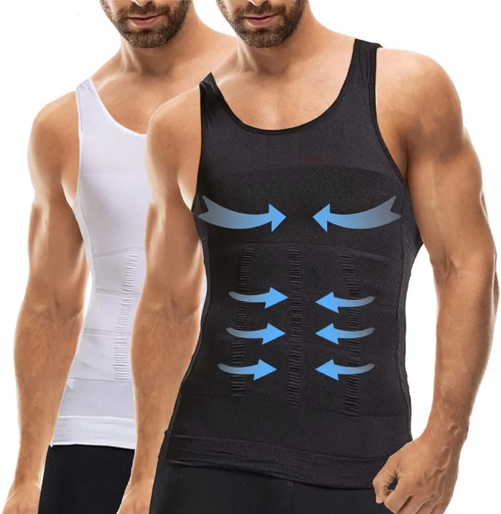 Mistirik Compression Shirts for Men - Mens Slimming Body Shaper Vest - Tight Tank Top for Men - Compression Shirt Tank Top