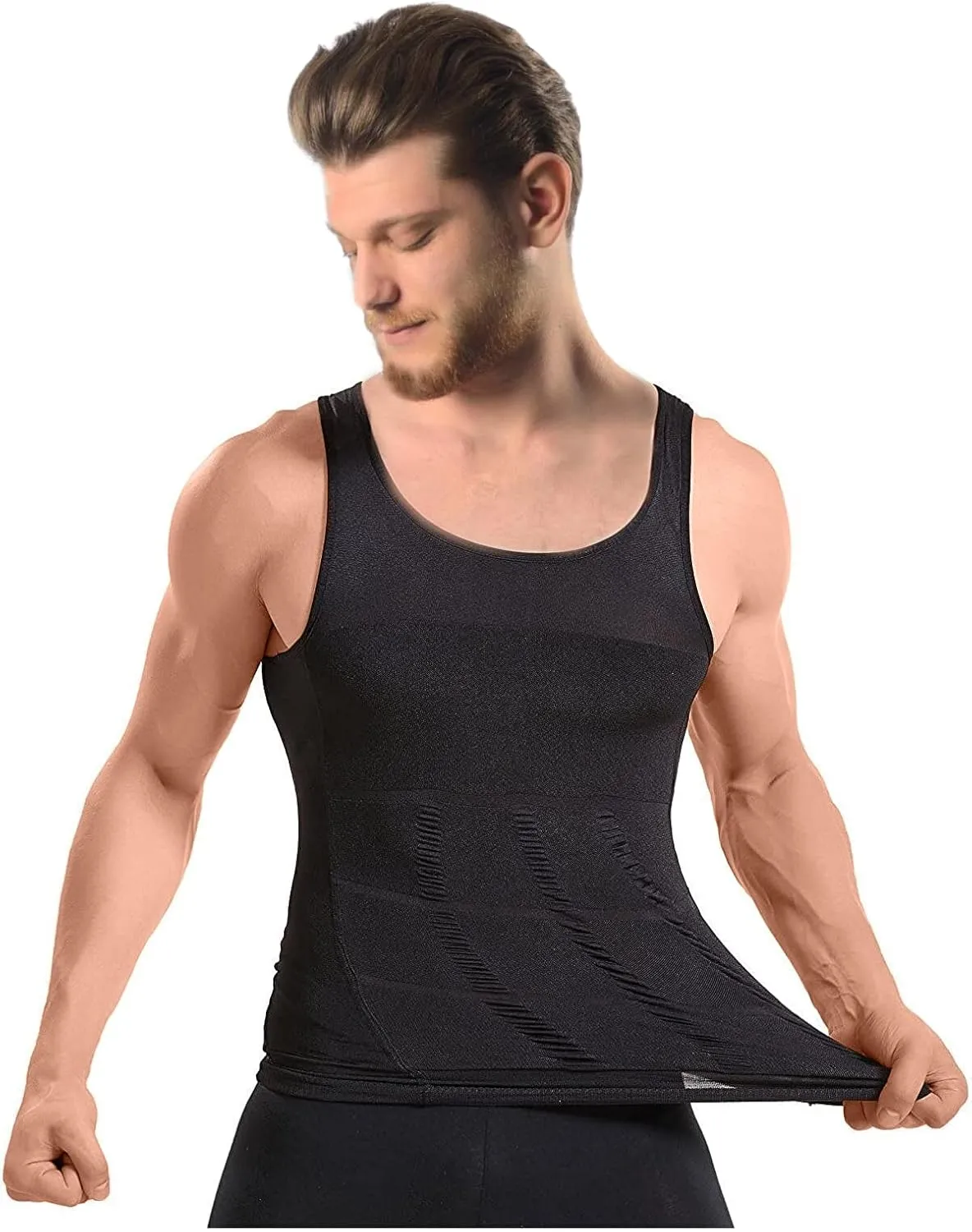 Mistirik Compression Shirts for Men - Mens Slimming Body Shaper Vest - Tight Tank Top for Men - Compression Shirt Tank Top