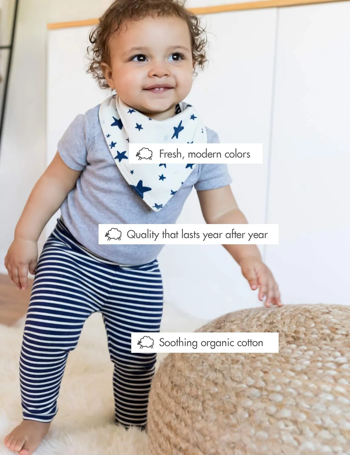 Moon and Back Baby Girls' Organic Cotton Legging, Pack of 3
