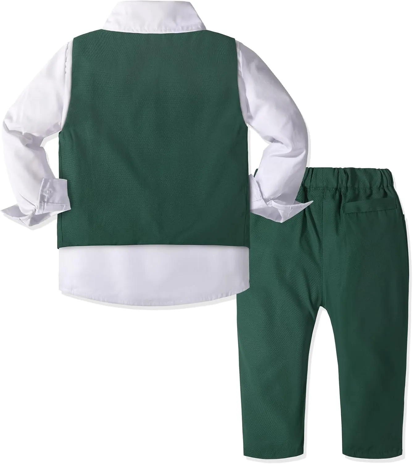 Nwada Boys Suit Set Formal Dress Shirt with Bow Tie, Slim Vest and Pants Toddler Boy Clothes Suits