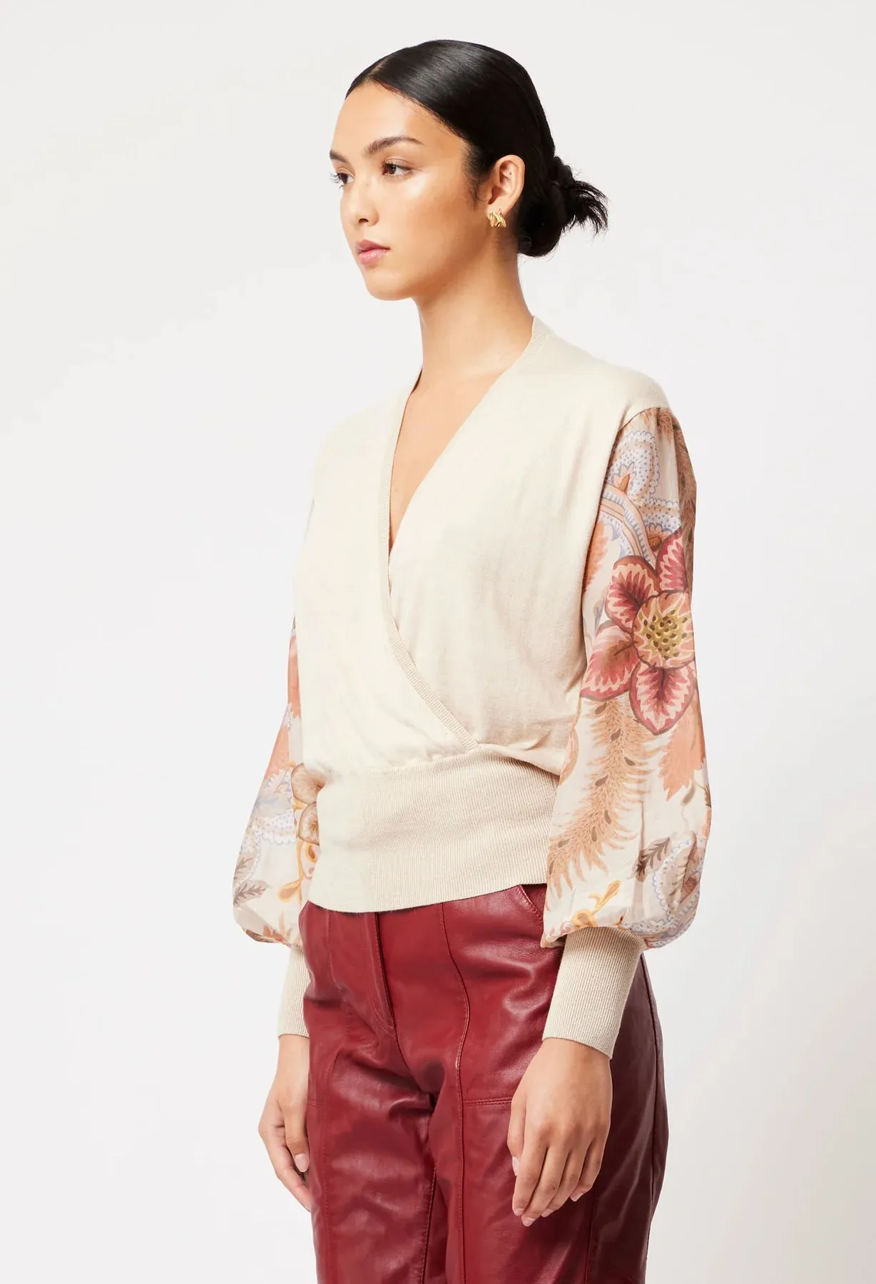 Once Was - Lyra Rayon Nylon Knit - Fawn/Aries Floral