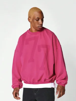 Oversized Fit Sweatshirt With Front Print