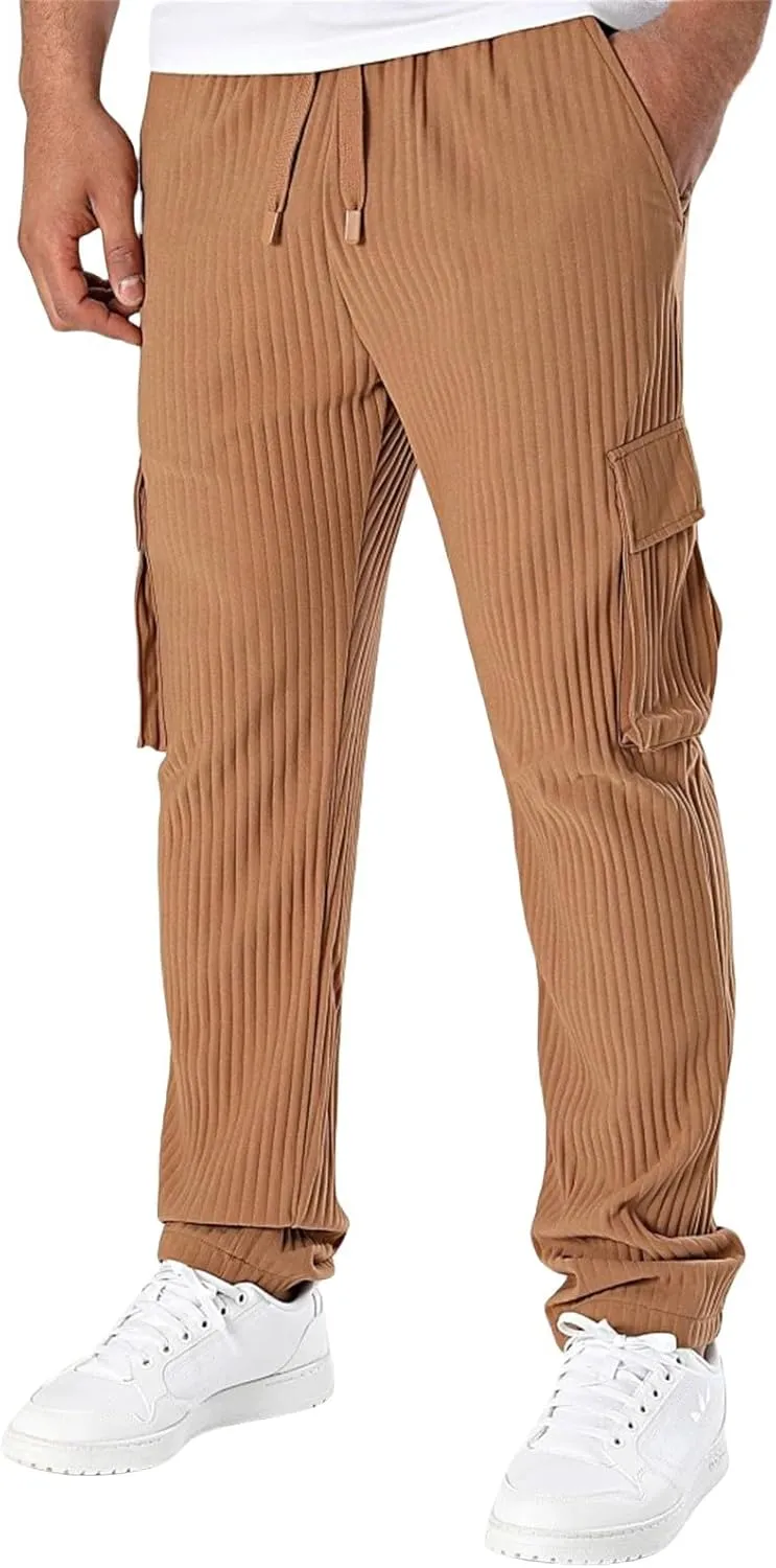 Pants Cargo for Man Men's Loose Straight Corduroy Pants Casual Pants Men's Breathable Trousers Pantaln Cargo Hombre