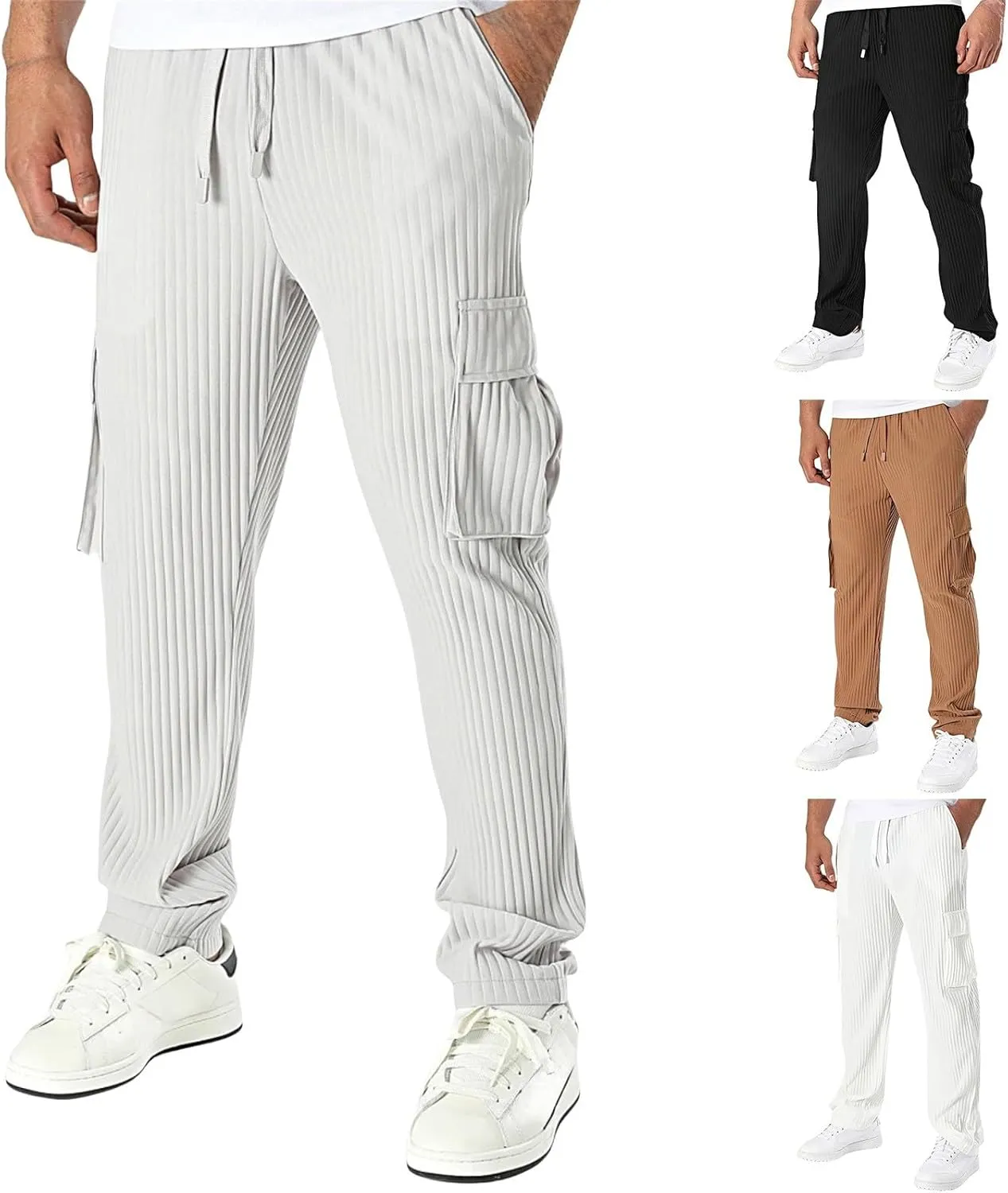 Pants Cargo for Man Men's Loose Straight Corduroy Pants Casual Pants Men's Breathable Trousers Pantaln Cargo Hombre