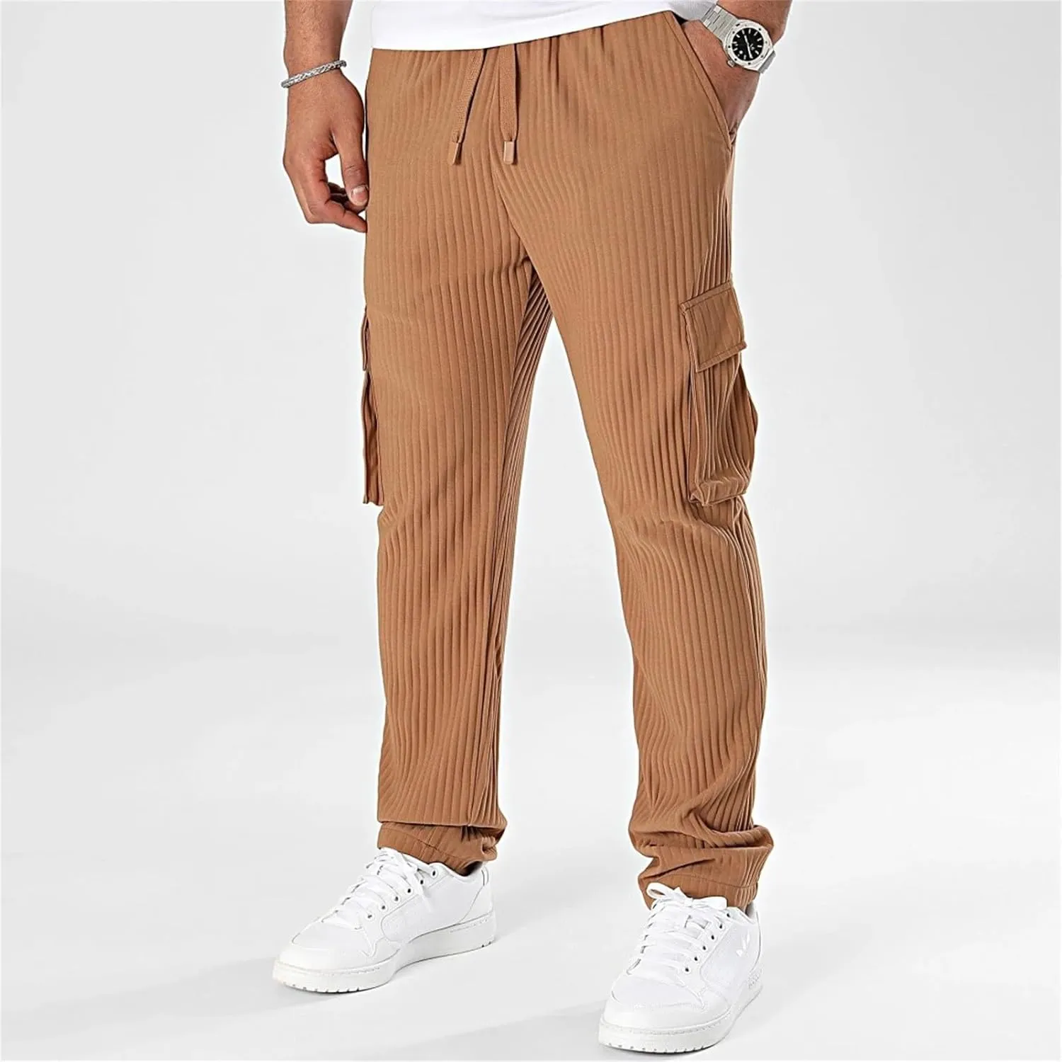 Pants Cargo for Man Men's Loose Straight Corduroy Pants Casual Pants Men's Breathable Trousers Pantaln Cargo Hombre