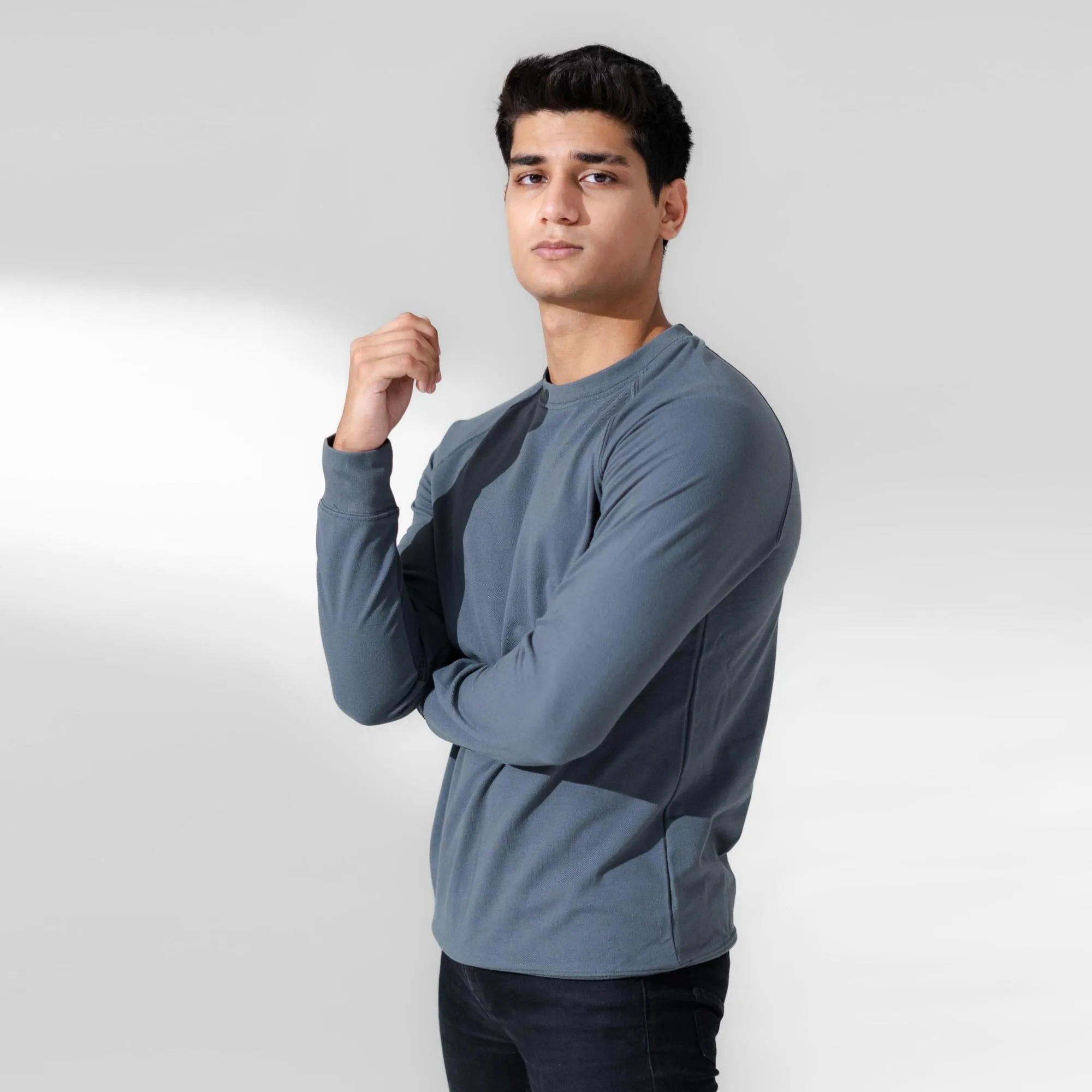 Polo Republica Men's Essentials Raglan Long Sleeve Pique Tee Shirt