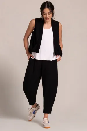 Popcorn Waffle Cropped Core Vest | Black