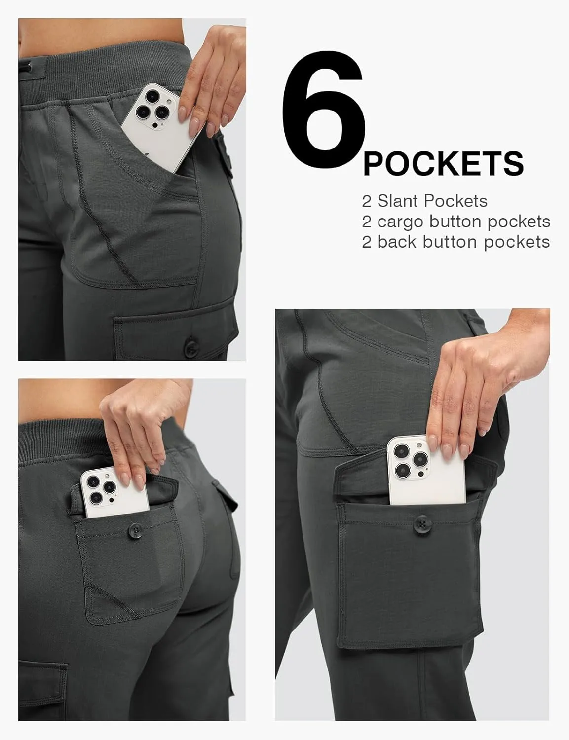 Rdruko Women's Cargo Capris Hiking Pants Lightweight Quick Dry Summer Outdoor Casual Travel Pants with Pockets