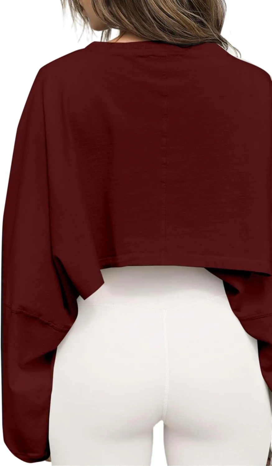 Remidoo Women's Casual Long Sleeve Cropped Sweatshirt Crewneck Pullover Shirt