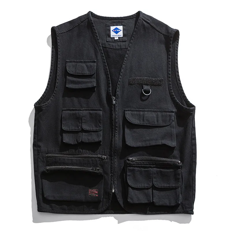 Retro Multi-pocket Tool Cargo Vest